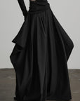 DOINDULGE Oversized Pleated Draped Wide-Leg Pants