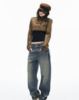 IAMXIAA Military Belted Ultra Cropped Jacket