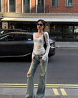ROVENTE Sheer Scoop Neck Long Sleeve Top
