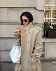 ROVENTE Sculpted Collar Belted Trench Coat