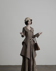 DOINDULGE Victorian Sculpted Waist Mid-Length Jacket