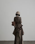 DOINDULGE Victorian Sculpted Waist Mid-Length Jacket