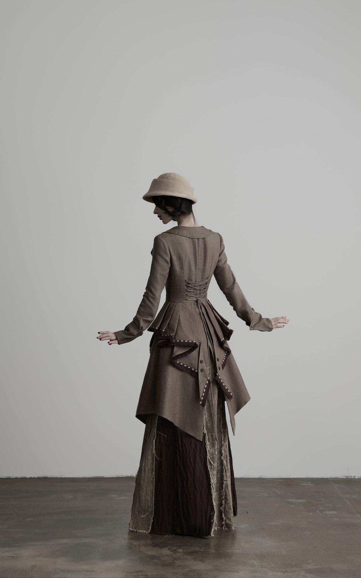DOINDULGE Victorian Sculpted Waist Mid-Length Jacket