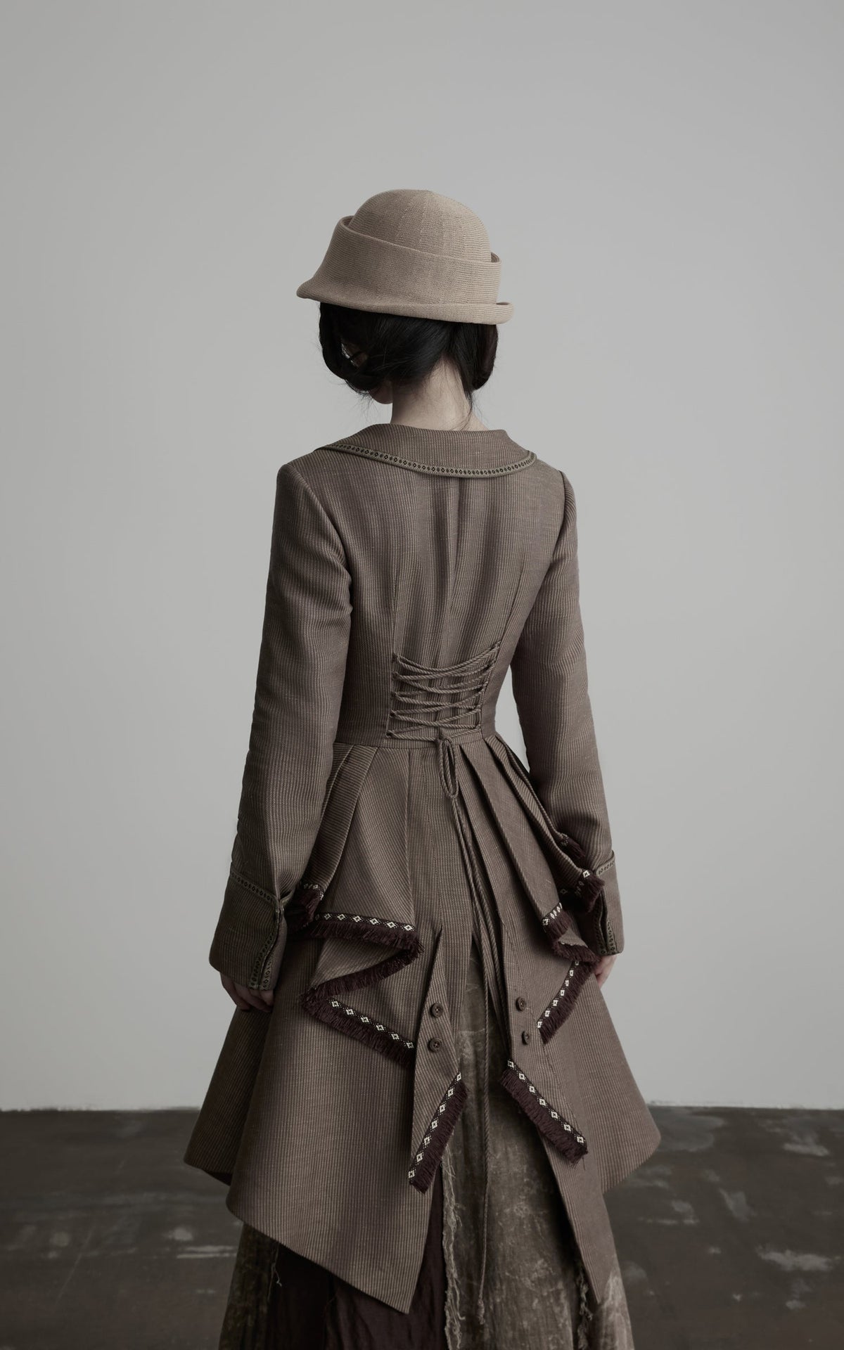 DOINDULGE Victorian Sculpted Waist Mid-Length Jacket