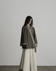DOINDULGE Jacquard Trim Wrap Jacket