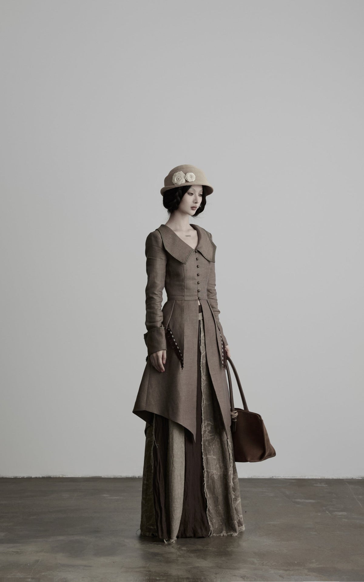 DOINDULGE Victorian Sculpted Waist Mid-Length Jacket