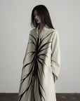 DOINDULGE Avant-Garde Raw Hem Long Coat