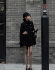 Hydrae Military Inspired Wool Cape Coat With Double Breasted Button Detailing