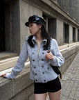 Hydrae Double-Breasted Knit Zip-Up Jacket