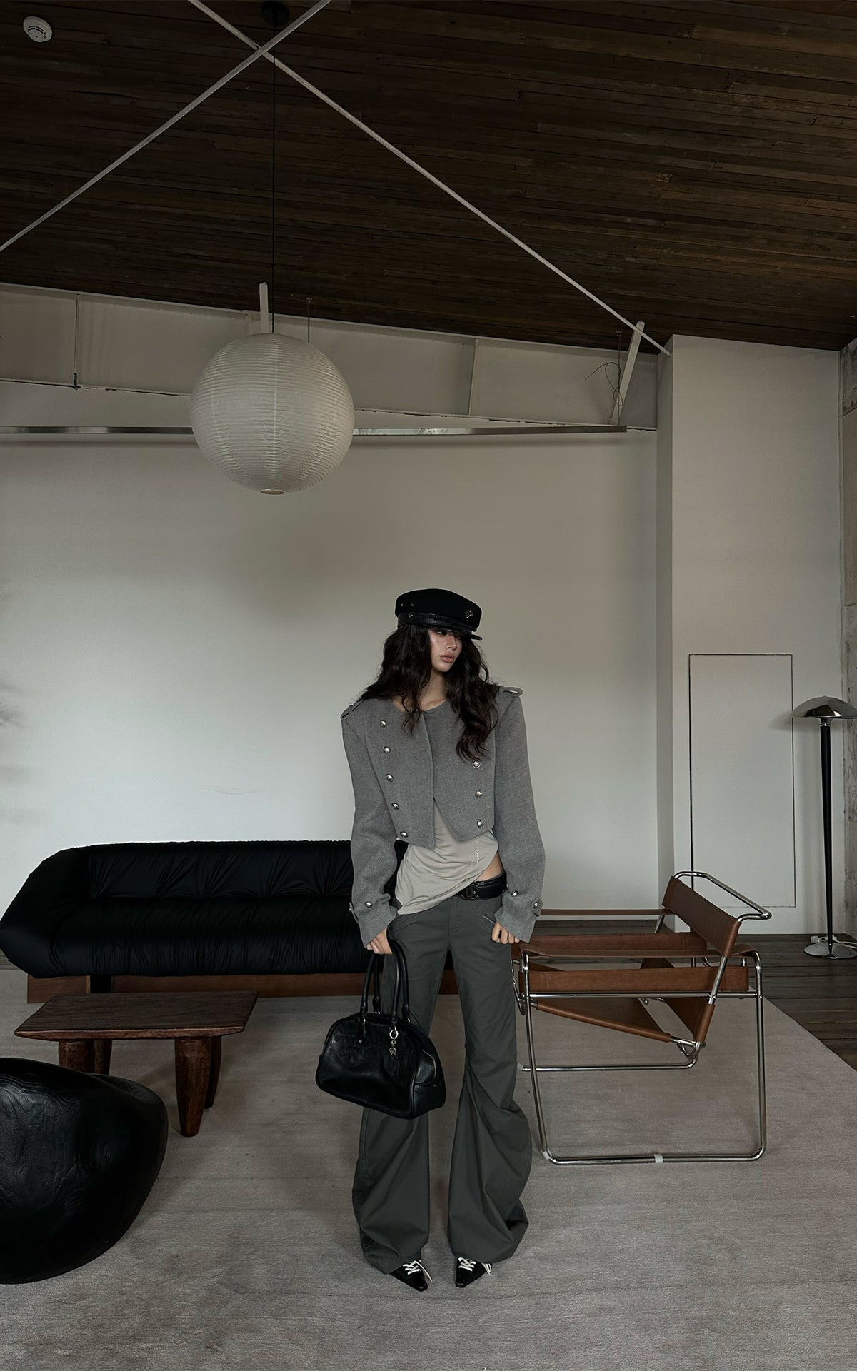 WARDEN EDGE Cropped Double-Breasted Military Jacket