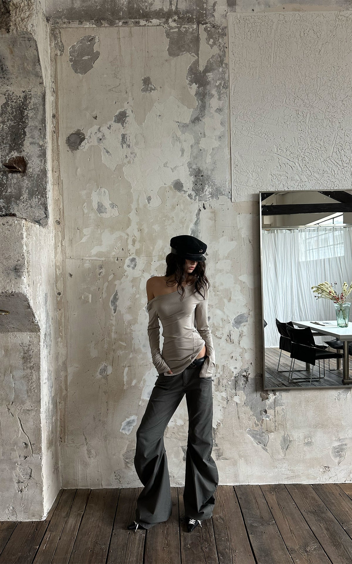 WARDEN EDGE Sculpted Draped Flare Pants