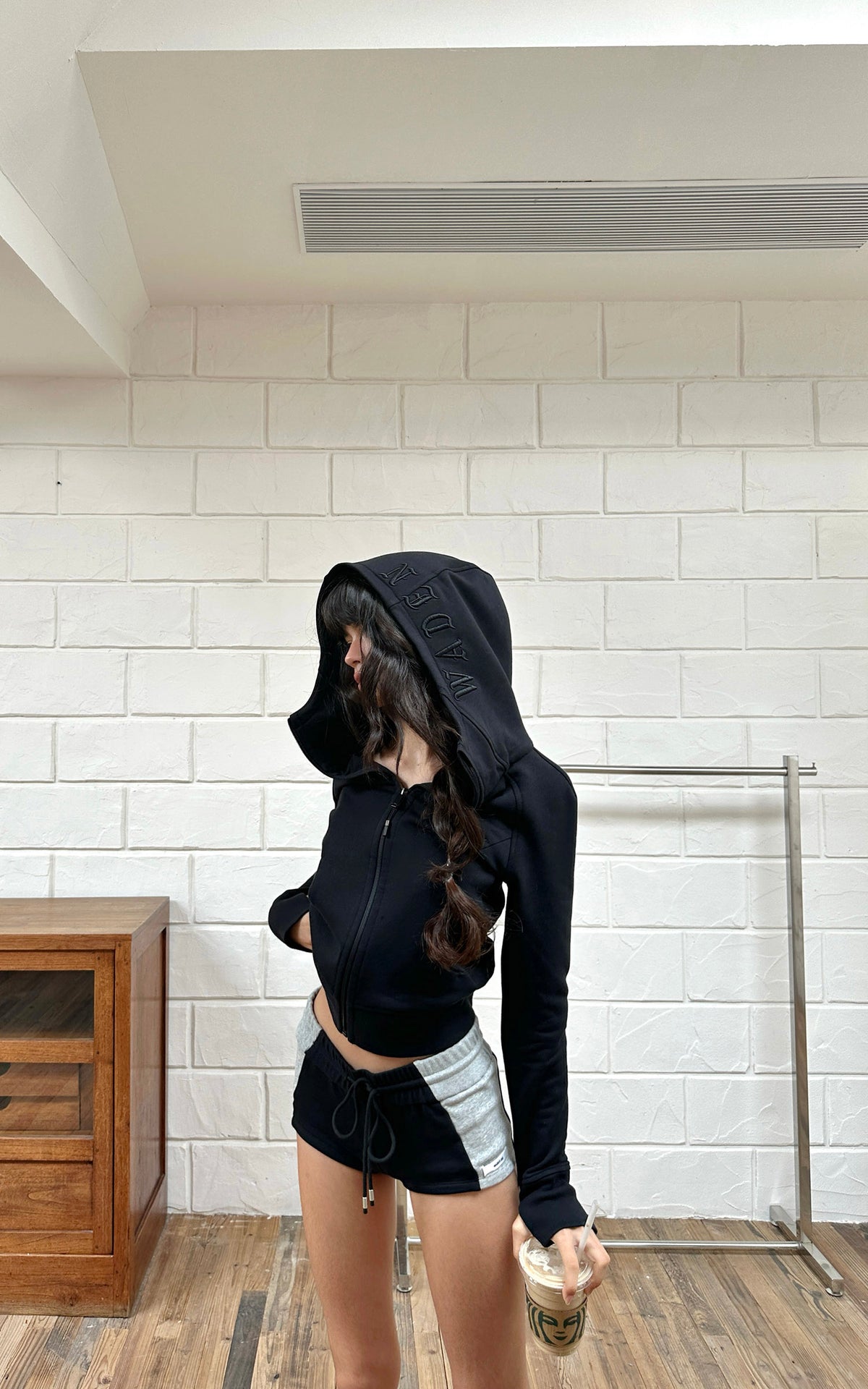 WARDEN EDGE Sculpted Zip-Up Hooded Jacket &amp; Shorts Set