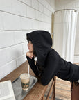 WARDEN EDGE Sculpted Zip-Up Hooded Jacket & Shorts Set
