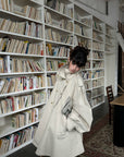 WARDEN EDGE Oversized High-Neck Balloon Sleeve Belted Trench Coat