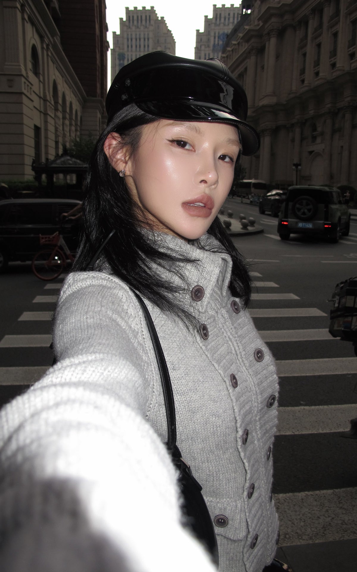 Hydrae Double-Breasted Knit Zip-Up Jacket
