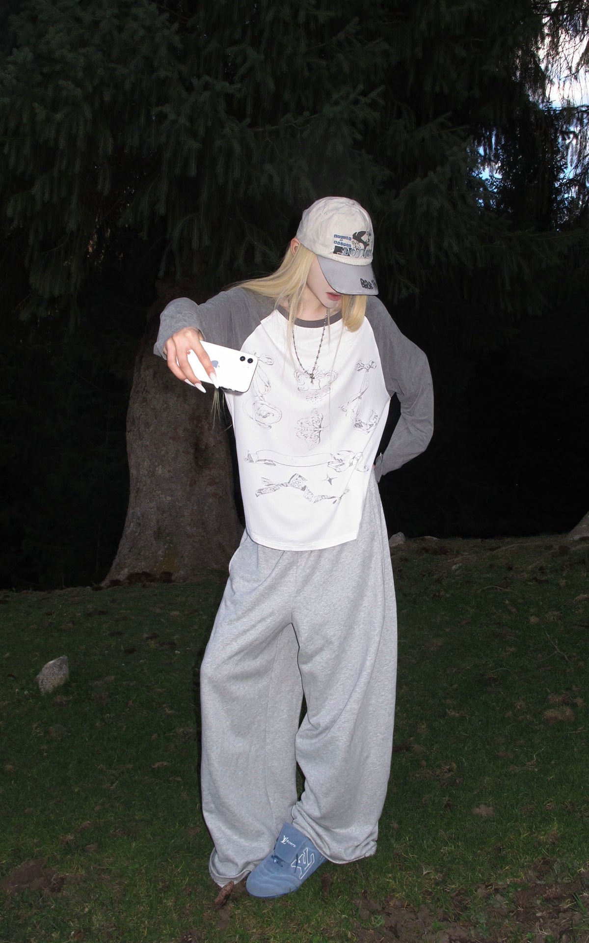Rase le sol Faded Sketch Raglan Long Sleeve Top