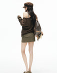 IAMXIAA Distressed Open Knit Oversized Sweater