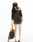 IAMXIAA Military Button Low-Rise Mini Skirt
