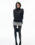 IAMXIAA Sheer Dolman Sleeve Turtleneck Knit Top