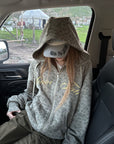 Rase le sol Amor Fati Leopard Zip-Up Hoodie