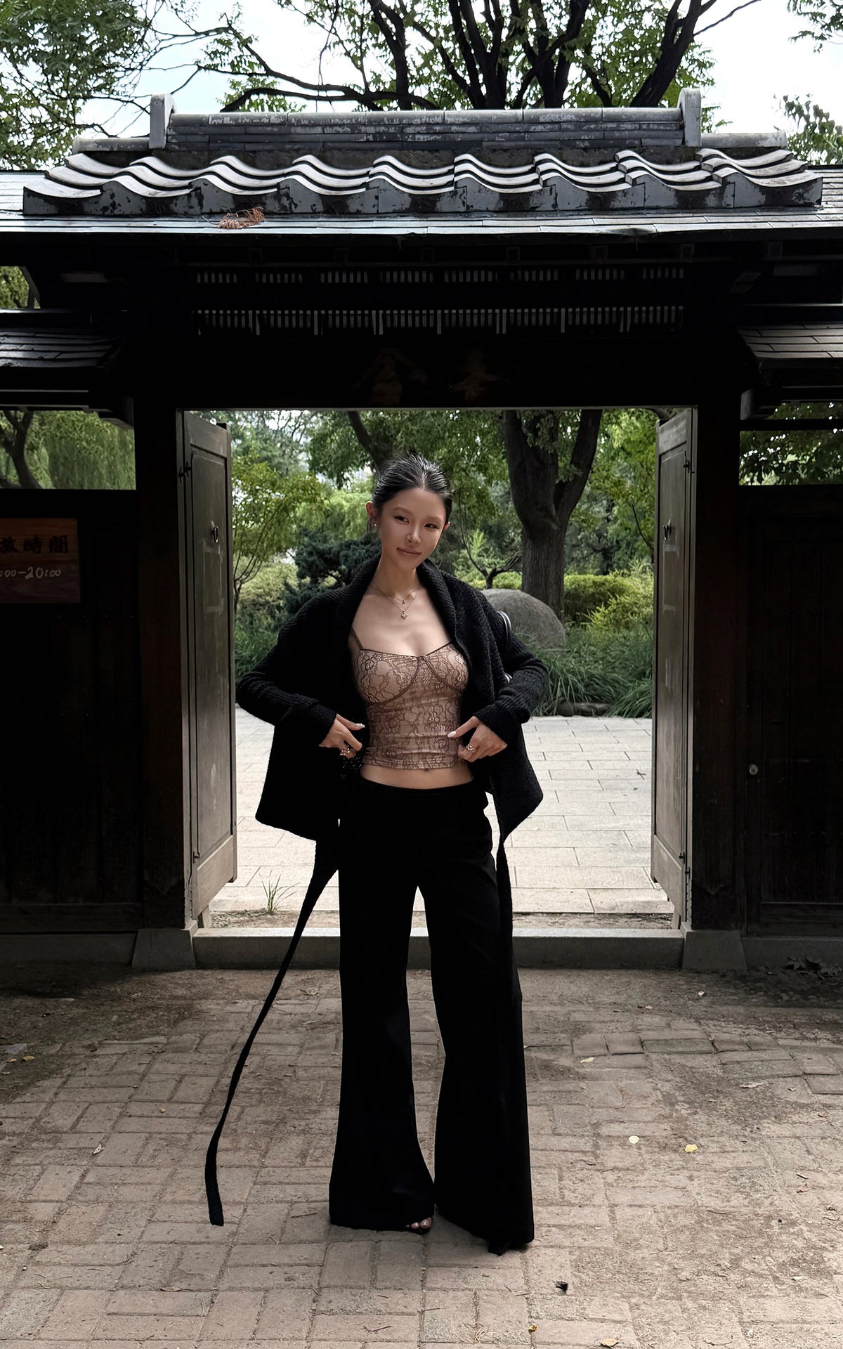 Hydrae Low-Rise Statement Buckle Belt Flared Pants