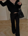 Hydrae Deep V Wrap Tie-Waist Soft Knit Cardigan