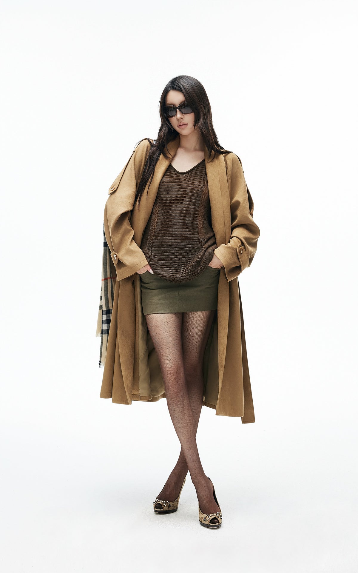 IAMXIAA Distressed Open Knit Oversized Sweater