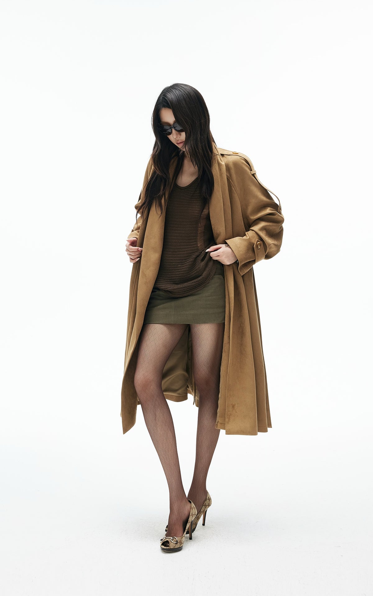 IAMXIAA Distressed Open Knit Oversized Sweater