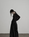 DOINDULGE Irregular Neckline Knit Long Sleeve Top