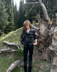 Rase le sol Sculpted-Waist Leather-Look Biker Jacket