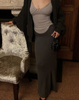 Hydrae Oversized Chunky Knit Cardigan & Hooded Cape Set