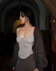 Hydrae Satin Bow Detail Sculpted Cami Top With Slim Fit Silhouette