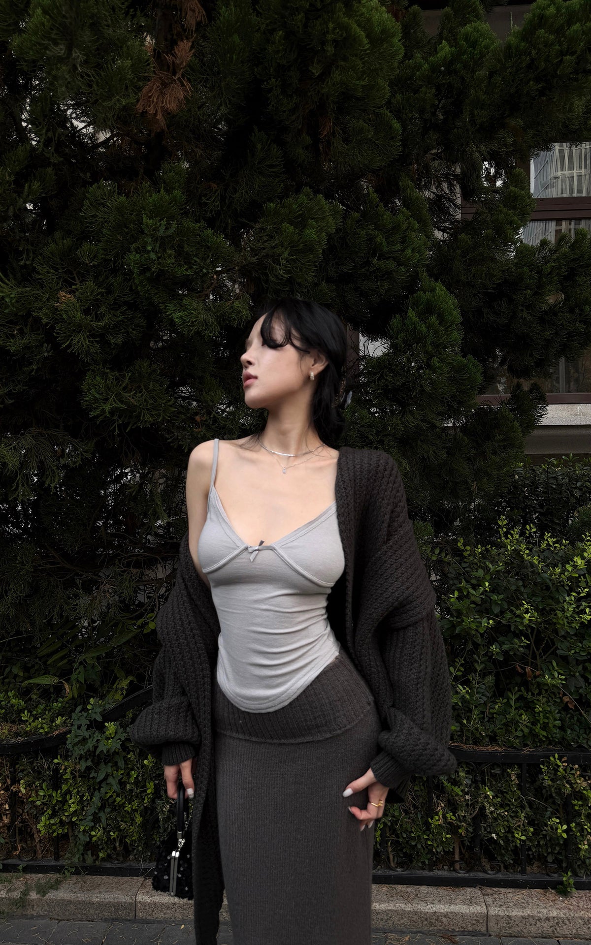 Hydrae Oversized Chunky Knit Cardigan &amp; Hooded Cape Set