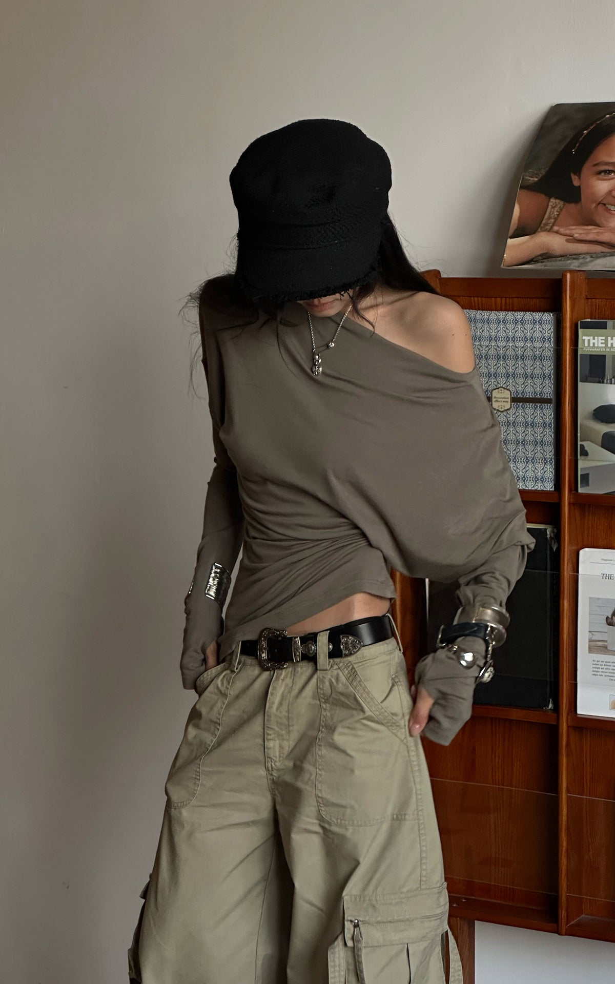 WARDEN EDGE Strap Detail Wide-Leg Cargo Pants