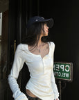 WARDEN EDGE Embroidered Scoop Neck Long Sleeve Top
