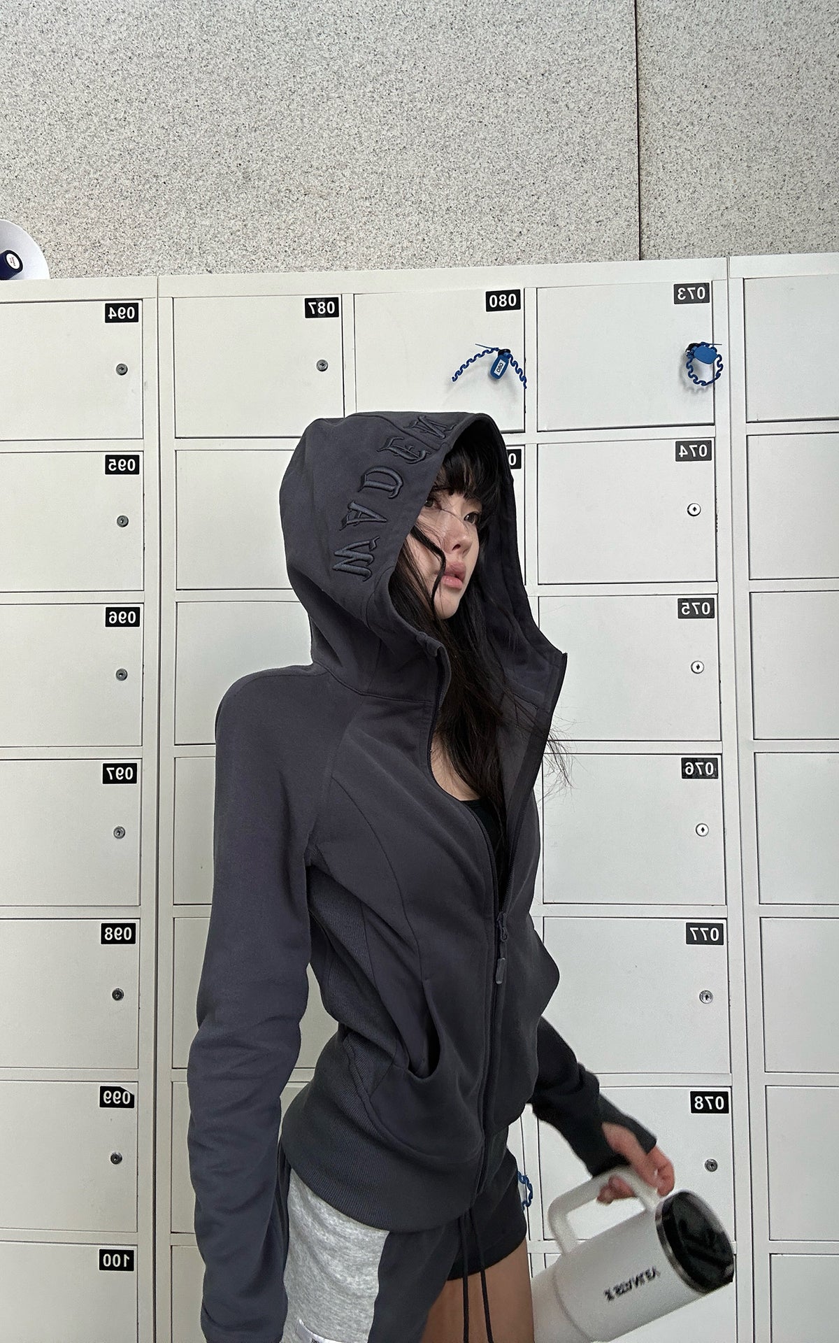 WARDEN EDGE Contoured Zip-Up Hoodie &amp; Contrast Panel Shorts Set