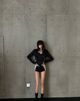 WARDEN EDGE Sculpted Zip-Up Hooded Jacket & Shorts Set