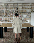 WARDEN EDGE Oversized High-Neck Balloon Sleeve Belted Trench Coat