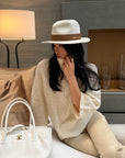 ROVENTE Cable-Knit Wool Turtleneck Relaxed Wide-Sleeve Sweater