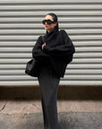 ROVENTE Oversized Ribbed Shawl Collar Balloon Sleeve Cardigan