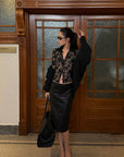 ROVENTE Floral Lace Shirt & Maxi Skirt Set