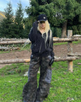 Rase le sol Washed Camo Barrel-Leg Cargo Pants