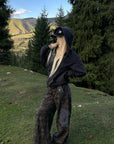Rase le sol Washed Camo Barrel-Leg Cargo Pants