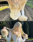 Rase le sol フェイクファー トリム フィットトップ