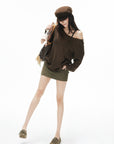 IAMXIAA Distressed Open Knit Oversized Sweater
