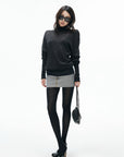 IAMXIAA Sheer Dolman Sleeve Turtleneck Knit Top
