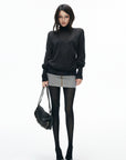 IAMXIAA Sheer Dolman Sleeve Turtleneck Knit Top