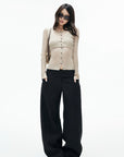 IAMXIAA Low-Rise Double Button Oversized Wide Leg Tailored Pants