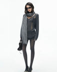IAMXIAA Distressed Open Knit Oversized Sweater