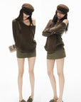 IAMXIAA Military Button Low-Rise Mini Skirt